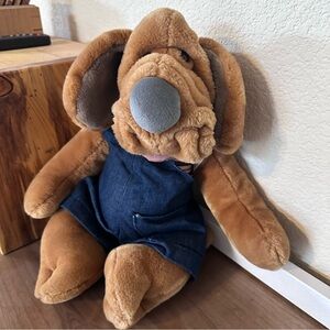 GANZ Vintage Mr Wrinkles Plush Puppy Dog Hand Puppet